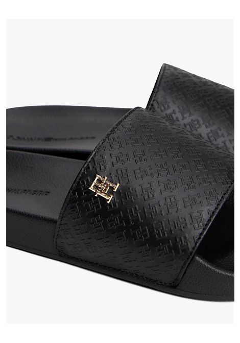 Ciabatte Tommy Hilfiger TH Monogram Nero Donna TOMMY HILFIGER | Ciabatte | FW0FW08525-BDS